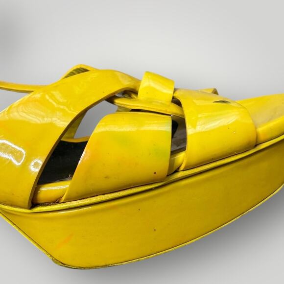 YSL, SAINT LAURENT TRIBUTE LEATHER PLATFORM HEEL SANDALS  Size 42 - Picture 12 of 16